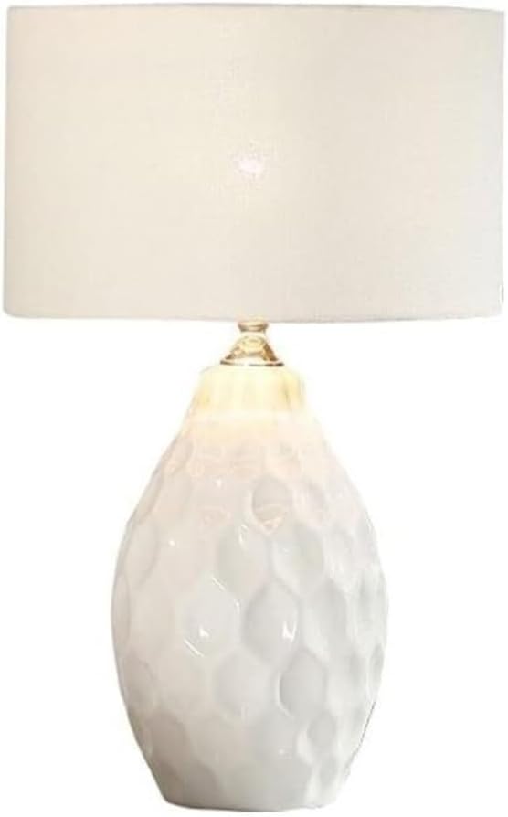 Desk Ceramic Table Lamp With Fabric Shade