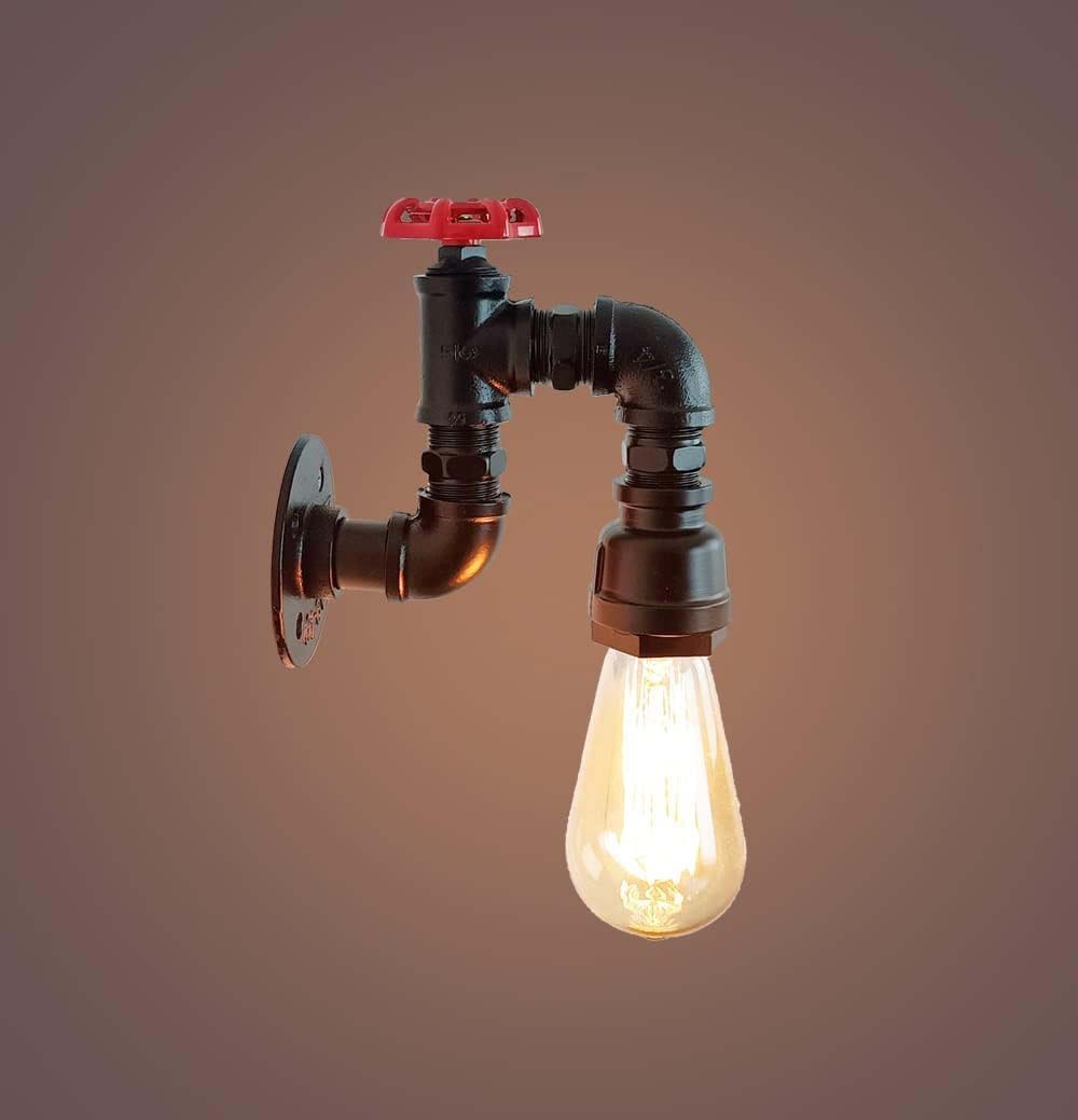 Industrial Iron Pipe Retro Wall Sconce Light