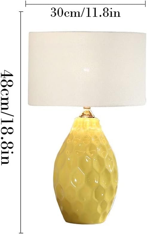 Desk Ceramic Table Lamp With Fabric Shade