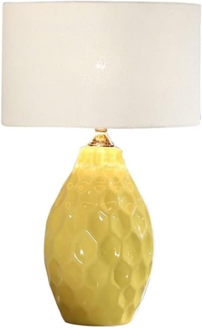 Desk Ceramic Table Lamp With Fabric Shade