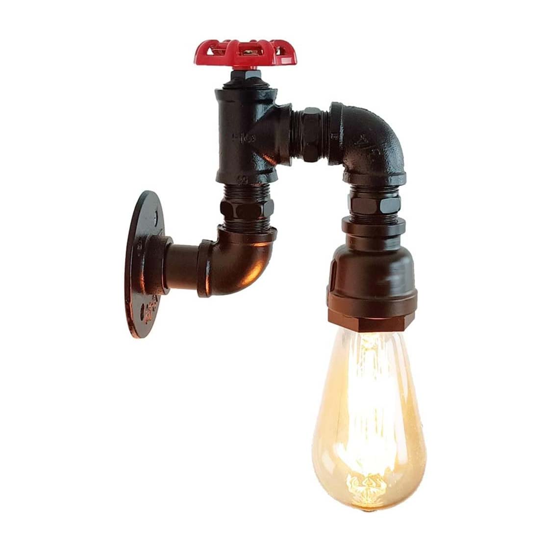 Industrial Iron Pipe Retro Wall Sconce Light