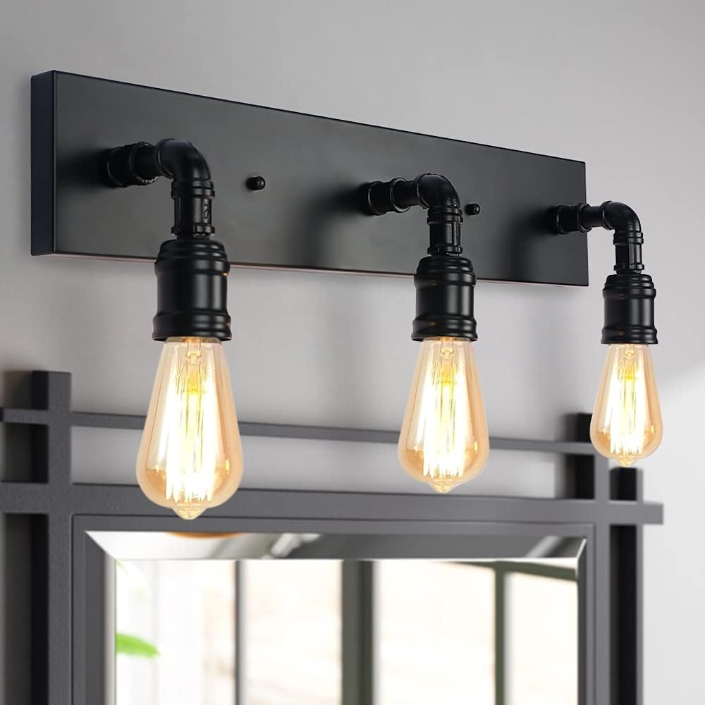 Farmhouse Industrial Pipe Bathroom Wall Sconce