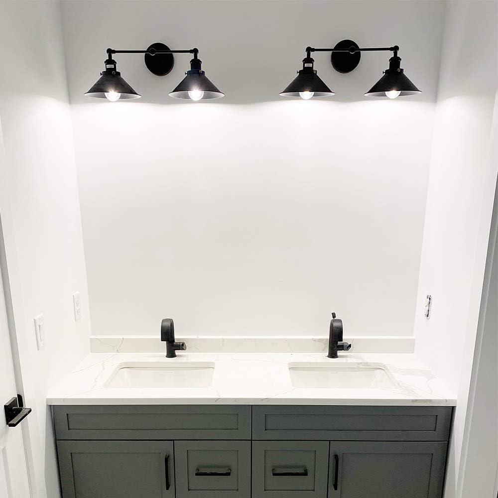 Industrial Black Pipe Bathroom Wall Sconce