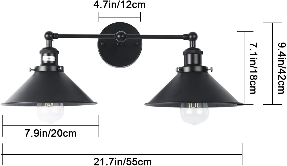 Industrial Black Pipe Bathroom Wall Sconce