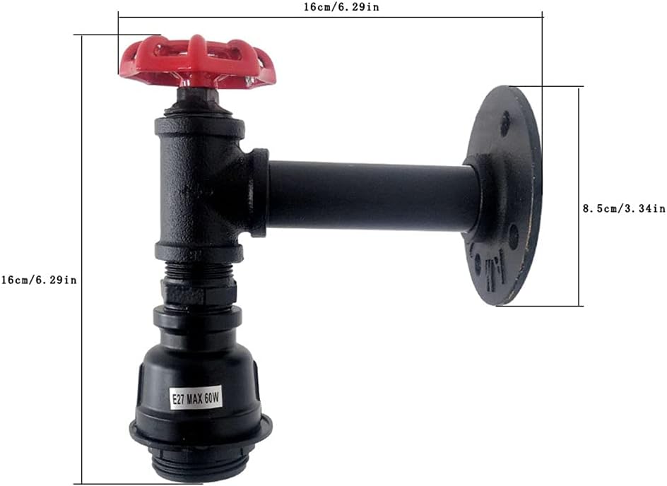 Retro Industrial Pipe Wall Sconce Light Fixture