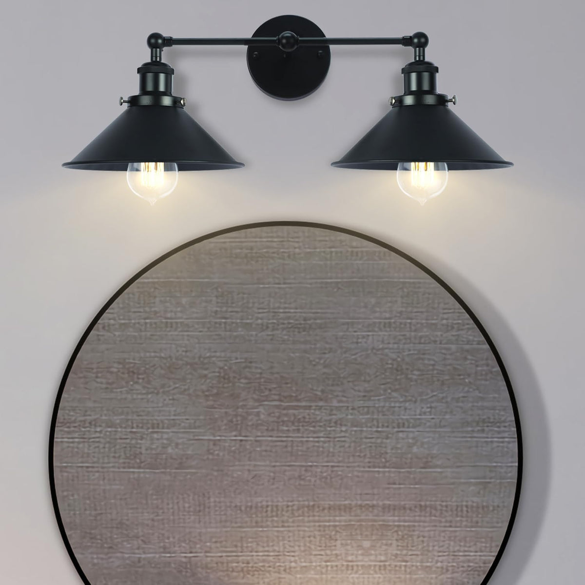 Industrial Black Pipe Bathroom Wall Sconce