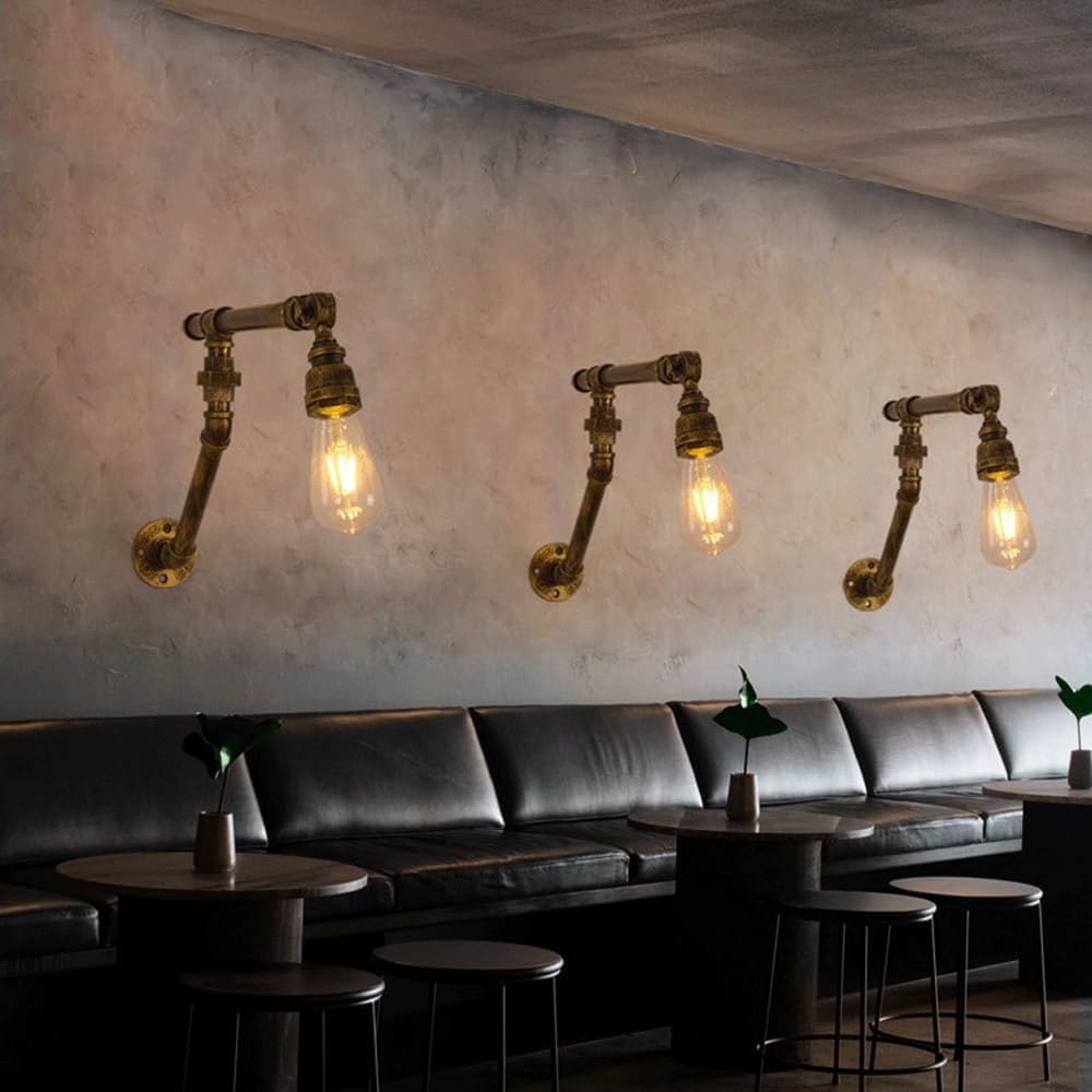 Adjustable Industrial Pipe Wall Sconce Light