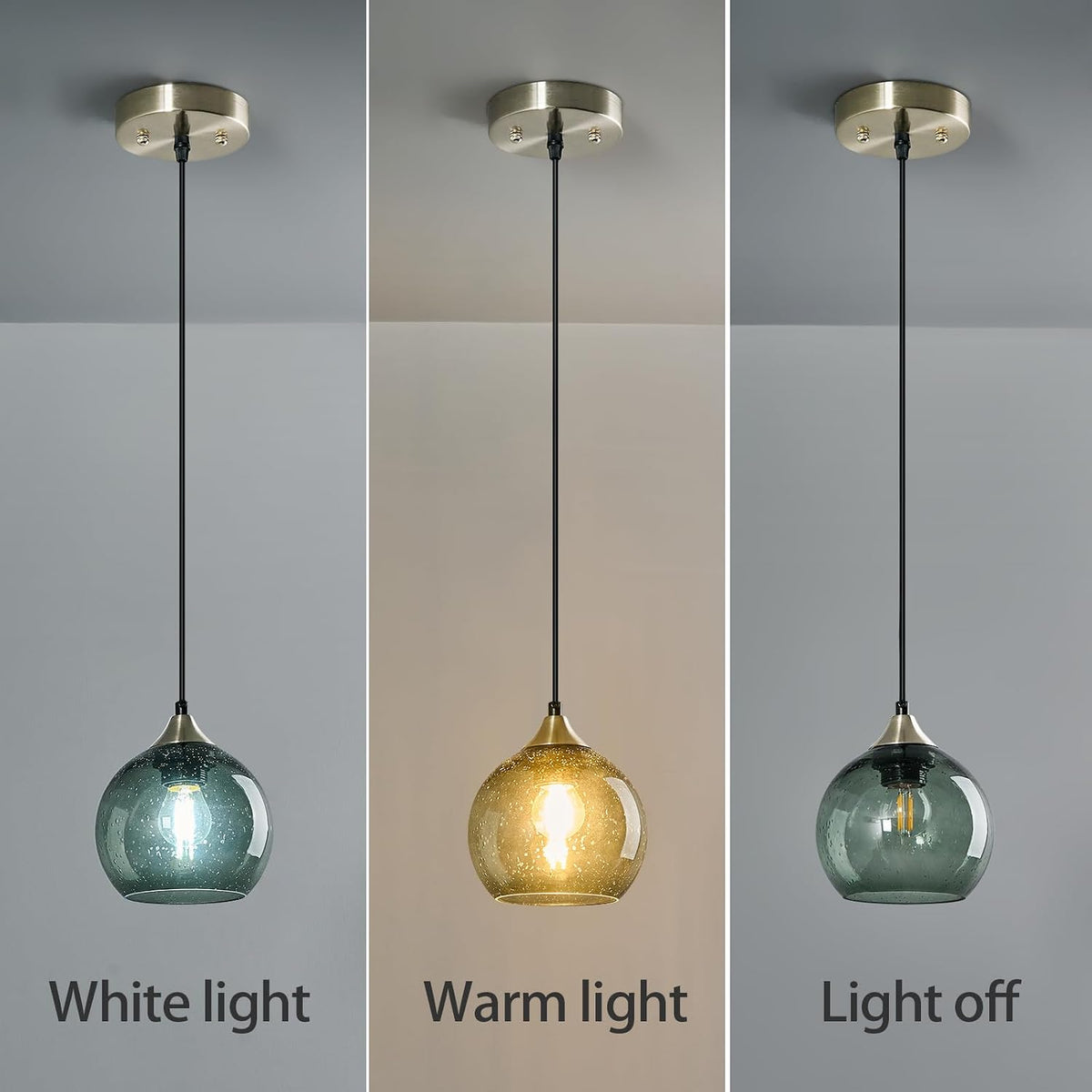 Modern Globe Glass Kitchen Pendant Light Fixture