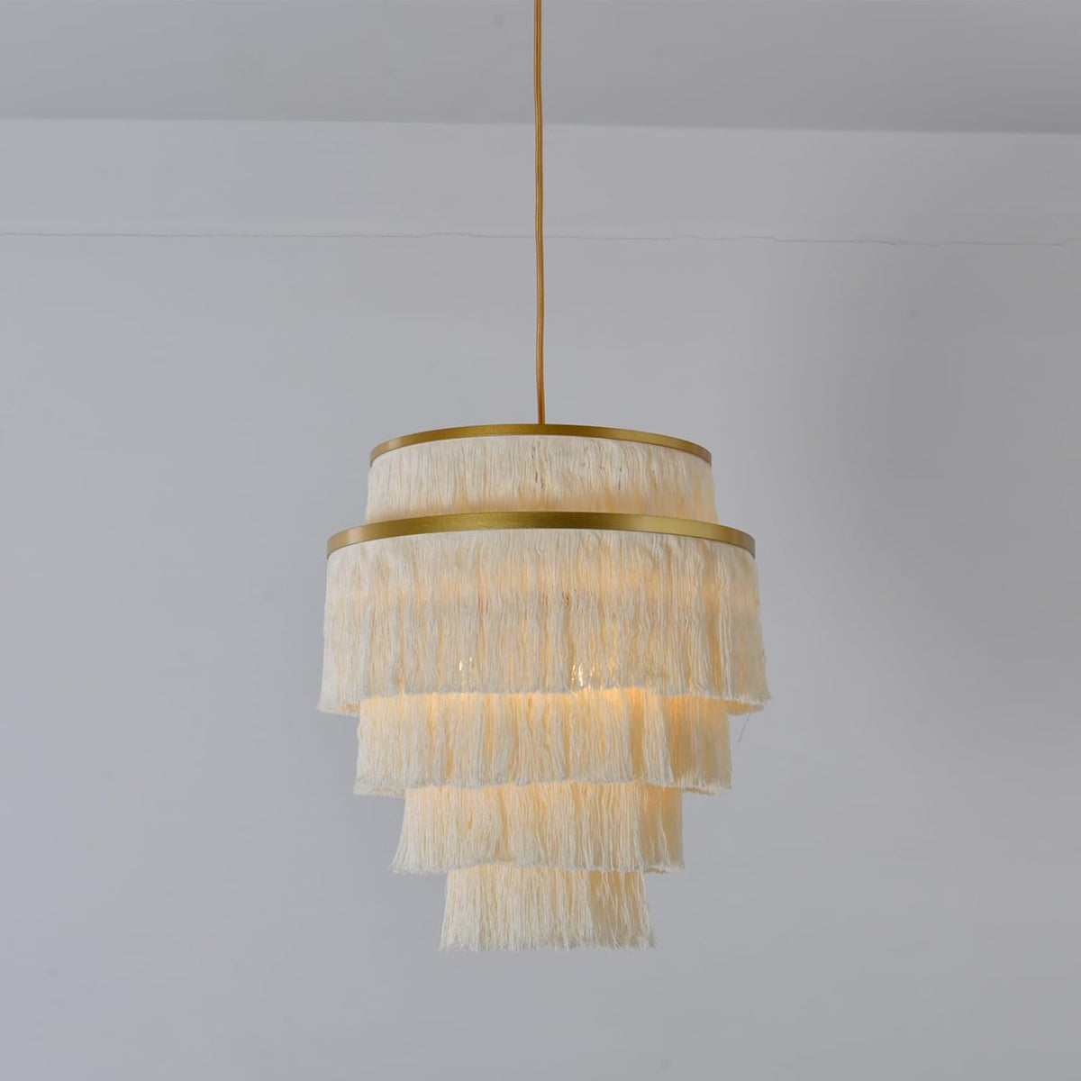 Boho Tassel Fringe Pendant Light Fixture