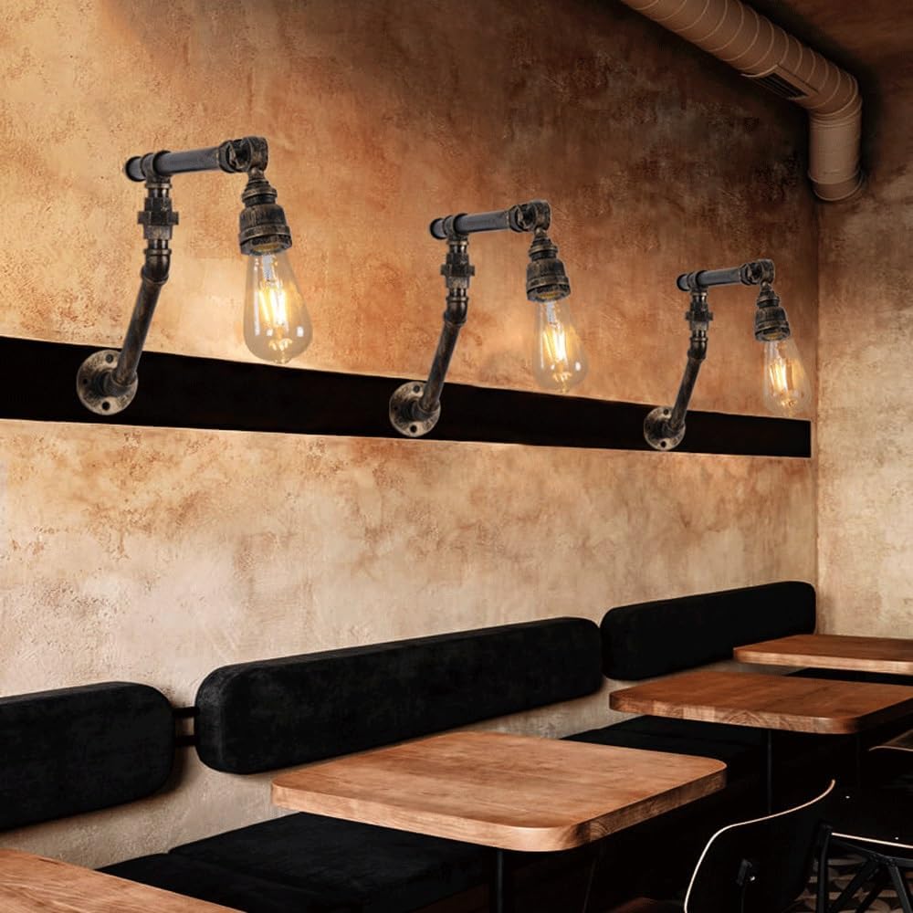 Adjustable Industrial Pipe Wall Sconce Light