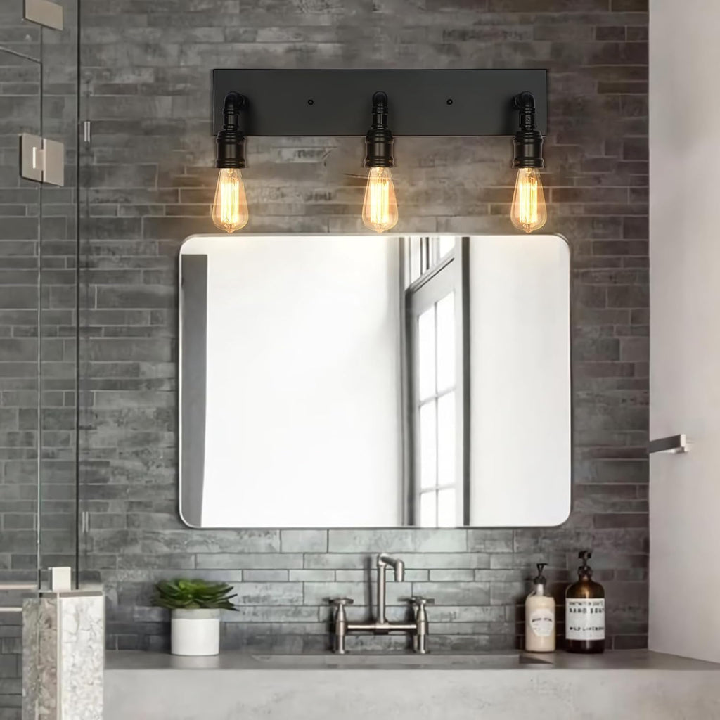 Farmhouse Industrial Pipe Bathroom Wall Sconce