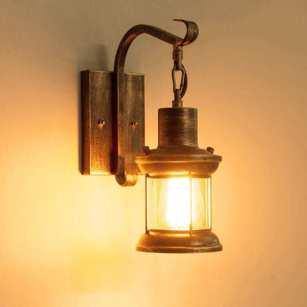Vintage Industrial Glass Wall Sconce Light