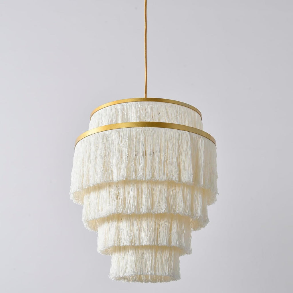 Boho Tassel Fringe Pendant Light Fixture