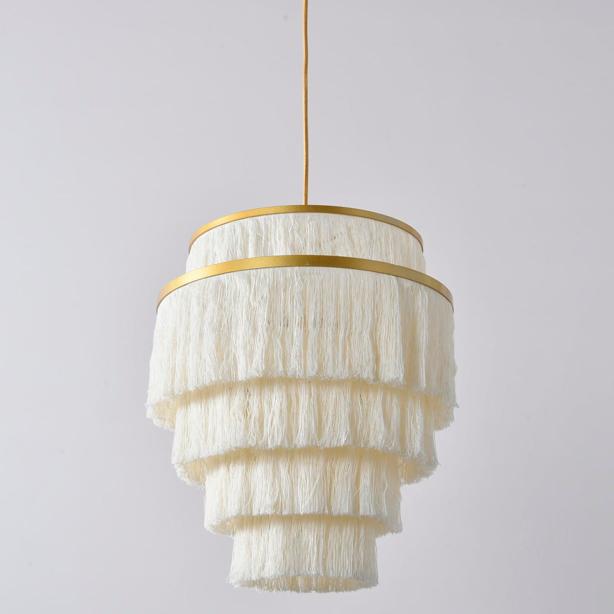 Boho Tassel Fringe Pendant Light Fixture