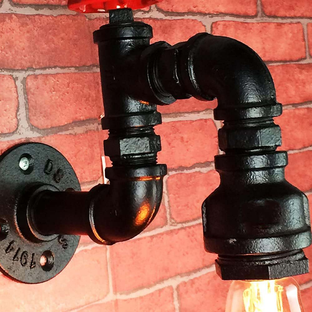 Retro Industrial Pipe Wall Sconce Lamp Light