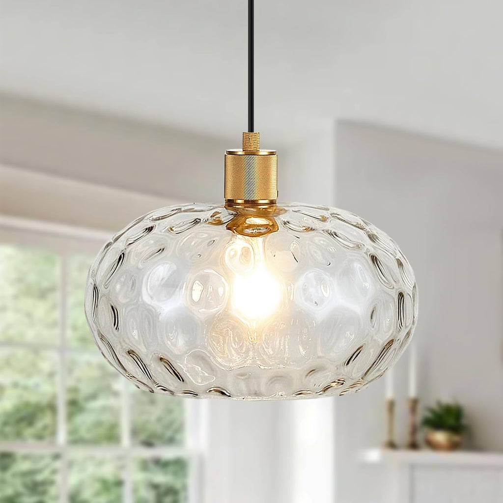Adjustable Glass Kitchen Pendant Light Fixture