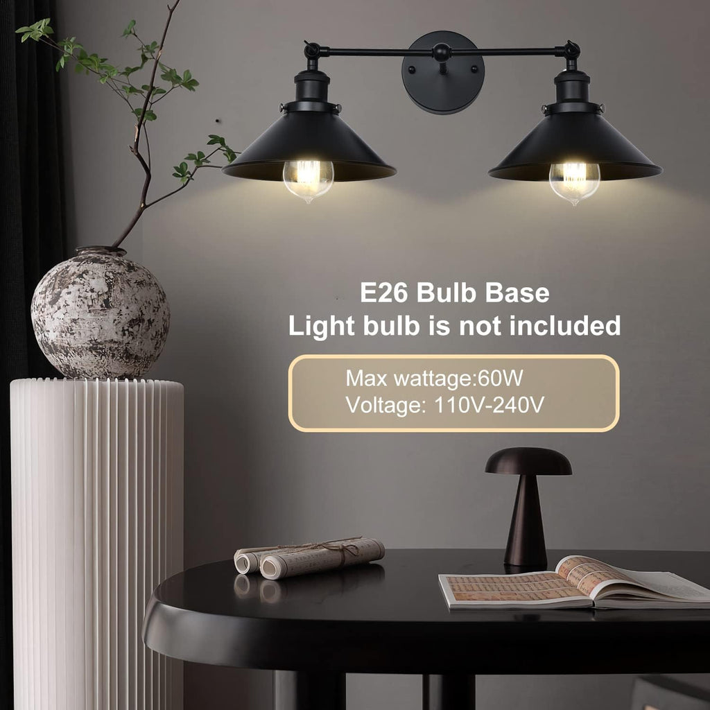 Industrial Black Pipe Bathroom Wall Sconce