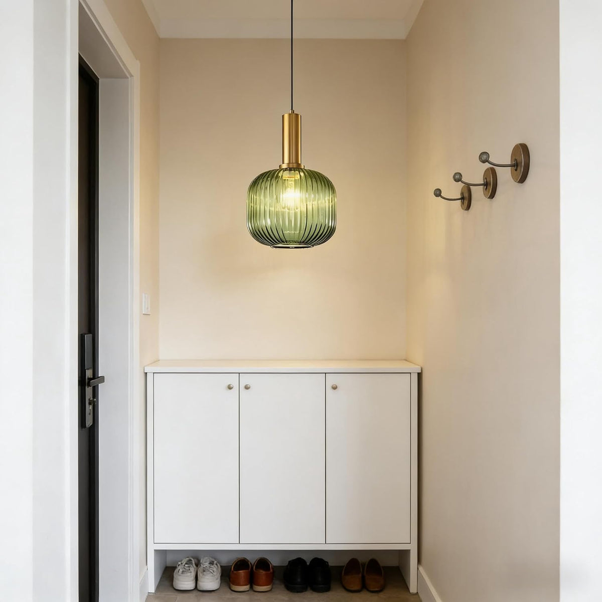 Modern Green Glass Plug‑in Pendant Light
