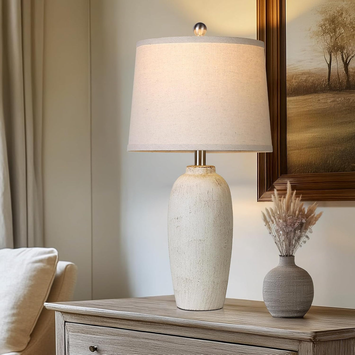 Ceramic Bedside Lamps Set Of Two