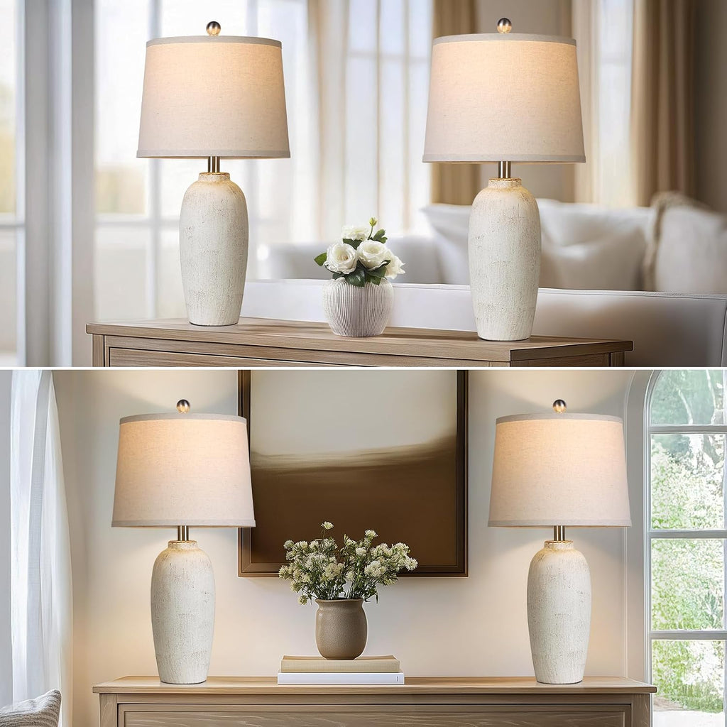 Ceramic Bedside Lamps Set Of Two