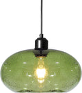 Modern Green Glass Dome Pendant Light Fixture