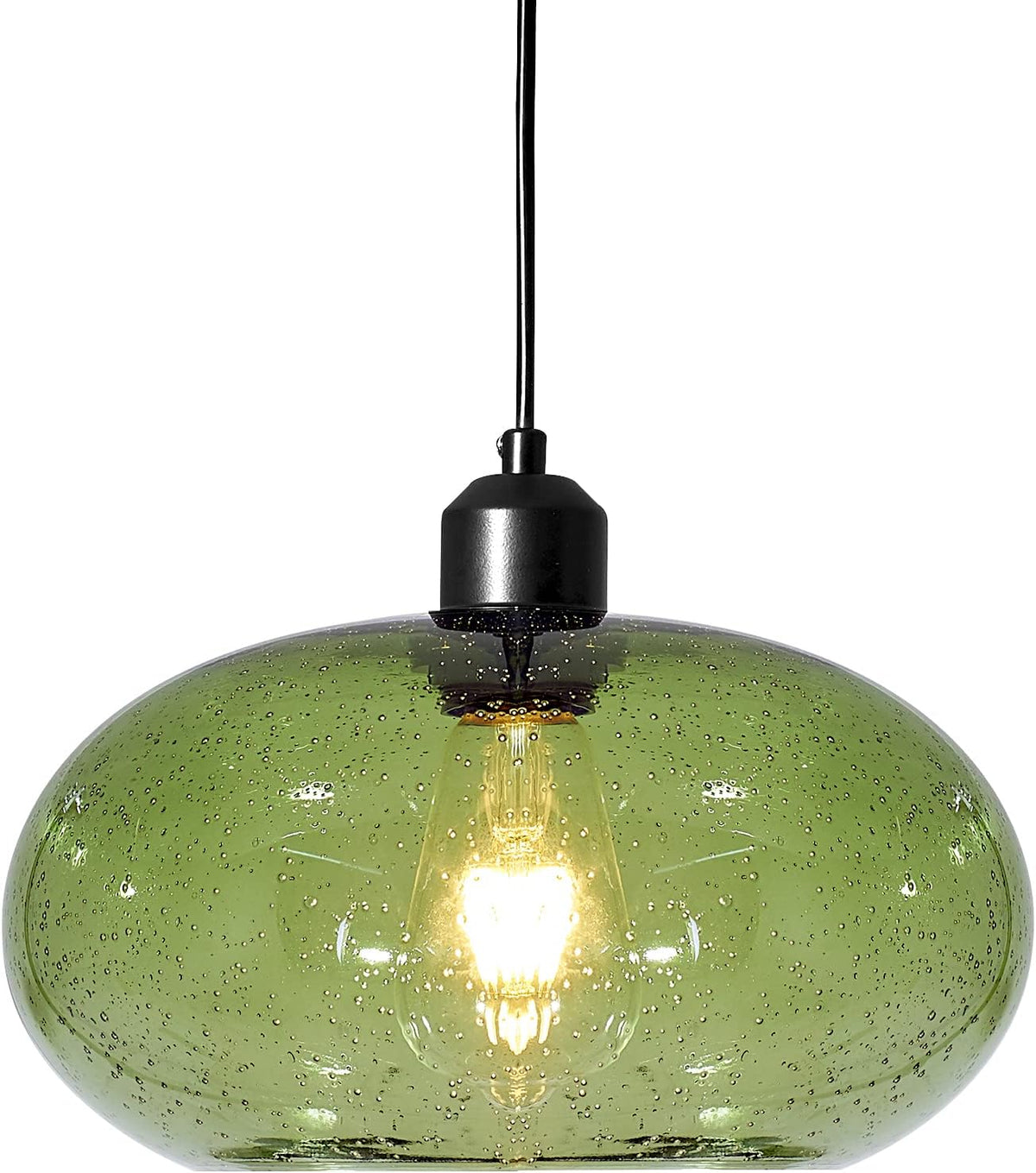 Modern Green Glass Dome Pendant Light Fixture