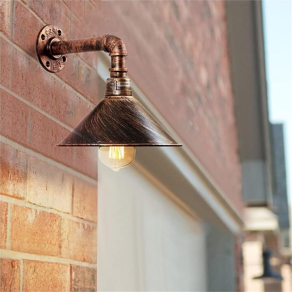 Industrial Pipe Outdoor Wall Sconce Lamp Light