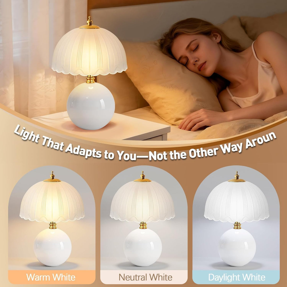 Cute Ceramic Mushroom Table Lamp