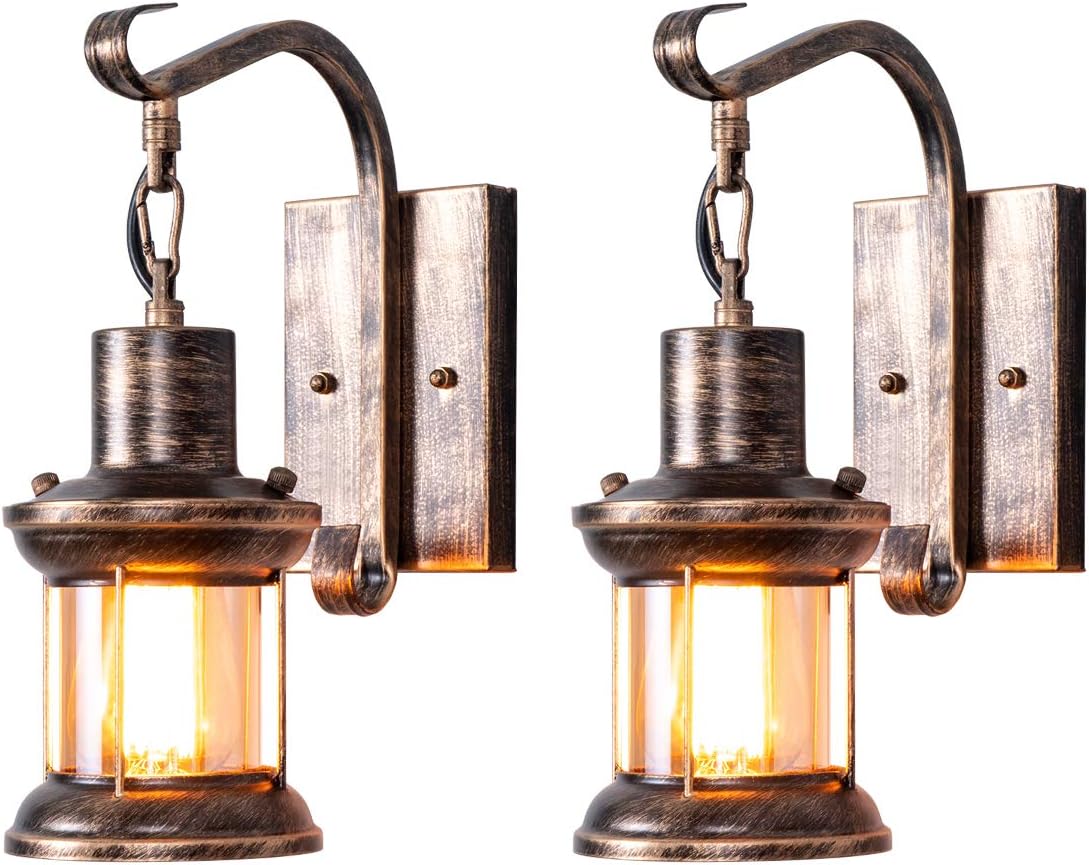 Vintage Industrial Glass Wall Sconce Light