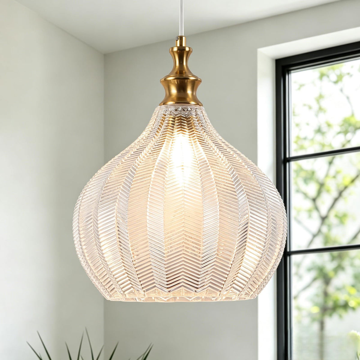 Retro Glass Hanging Pendant Light Fixture