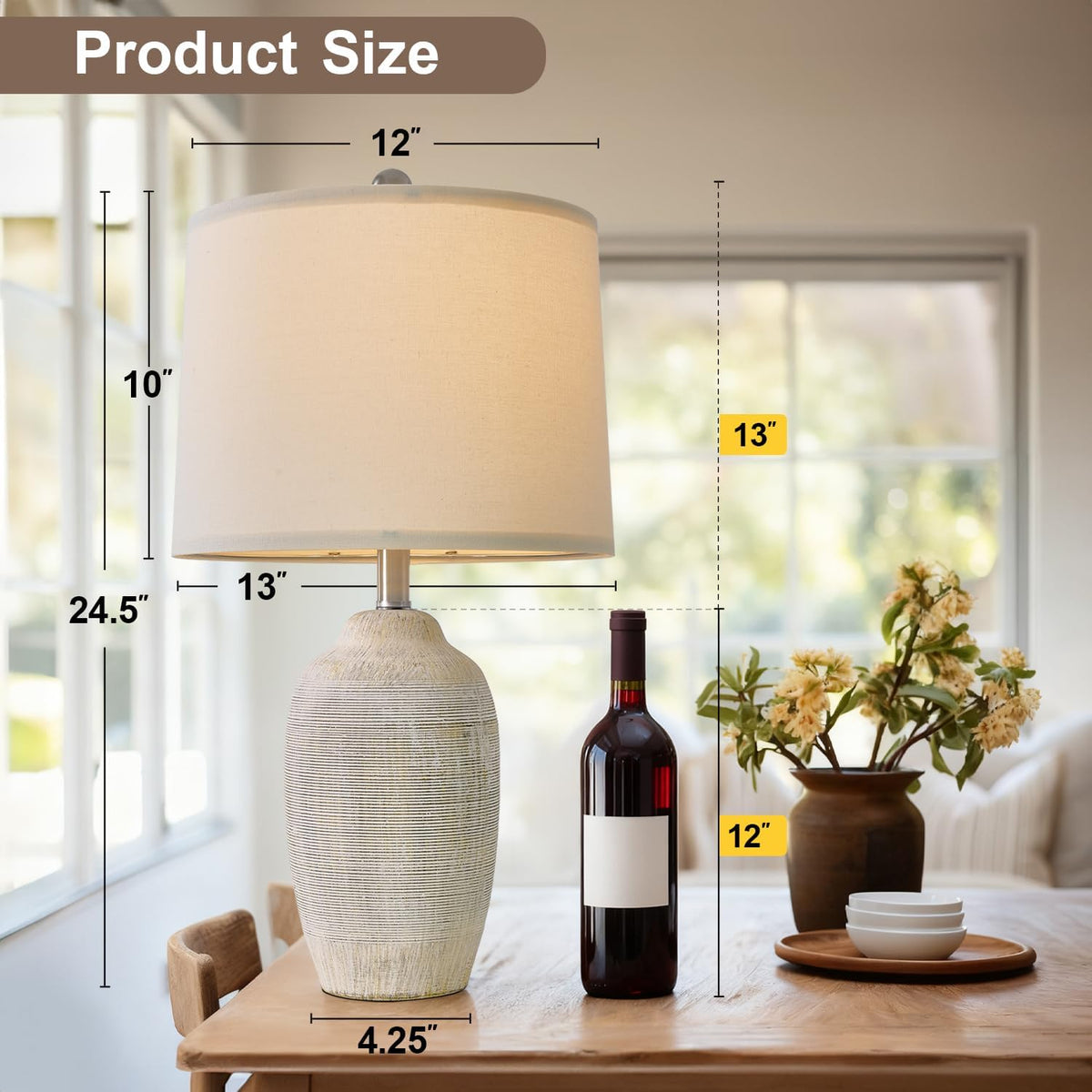 Vintage Ceramic Farmhouse Table Lamp