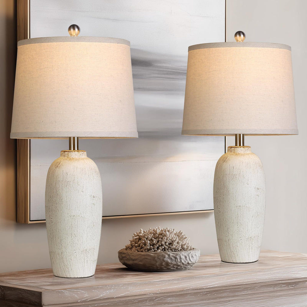 Ceramic Bedside Lamps Set Of Two
