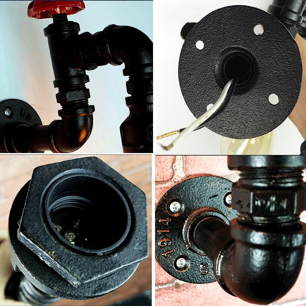 Retro Industrial Pipe Wall Sconce Lamp Light