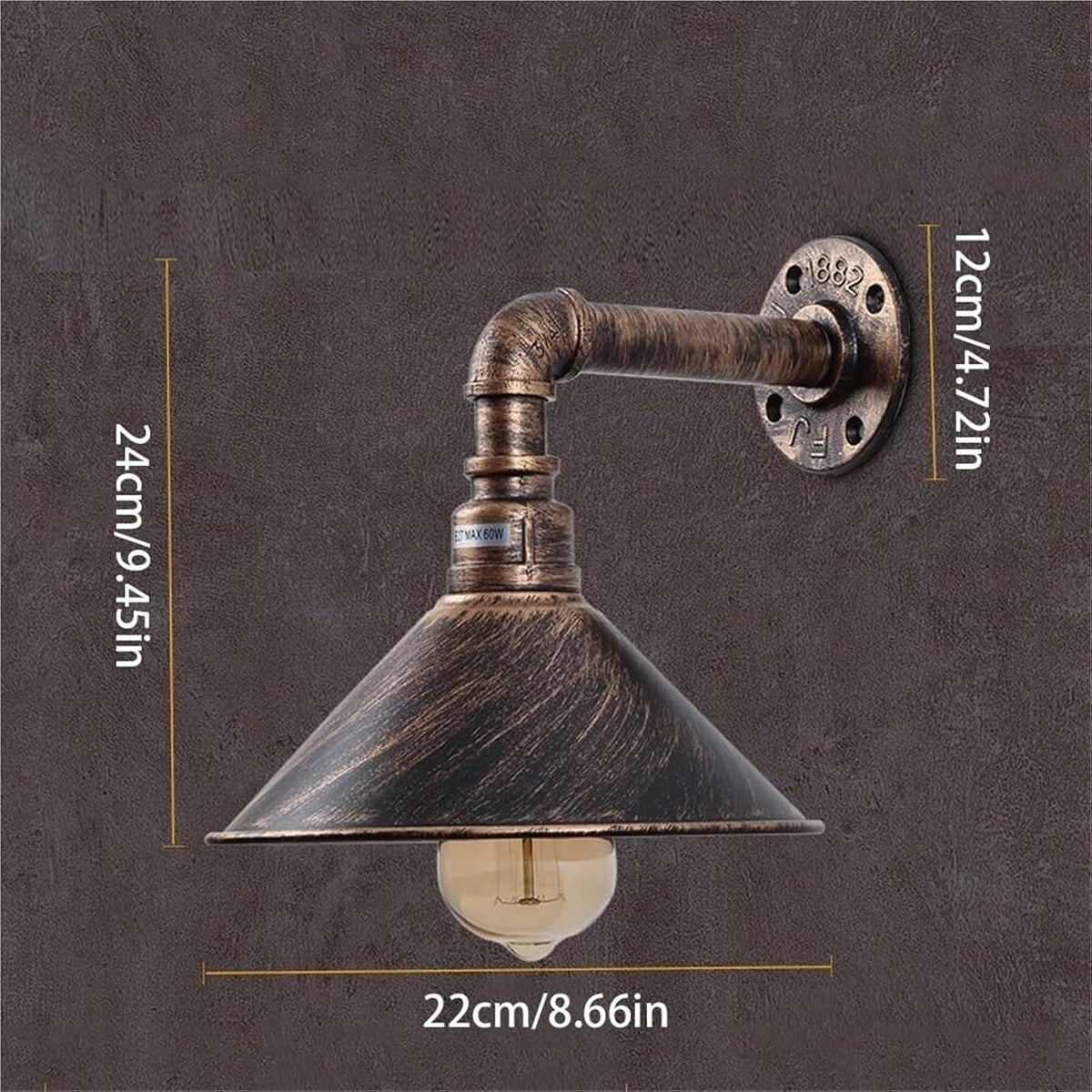 Industrial Pipe Outdoor Wall Sconce Lamp Light