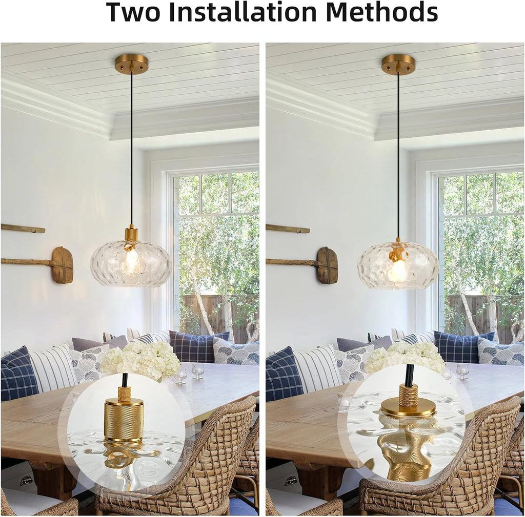 Adjustable Glass Kitchen Pendant Light Fixture