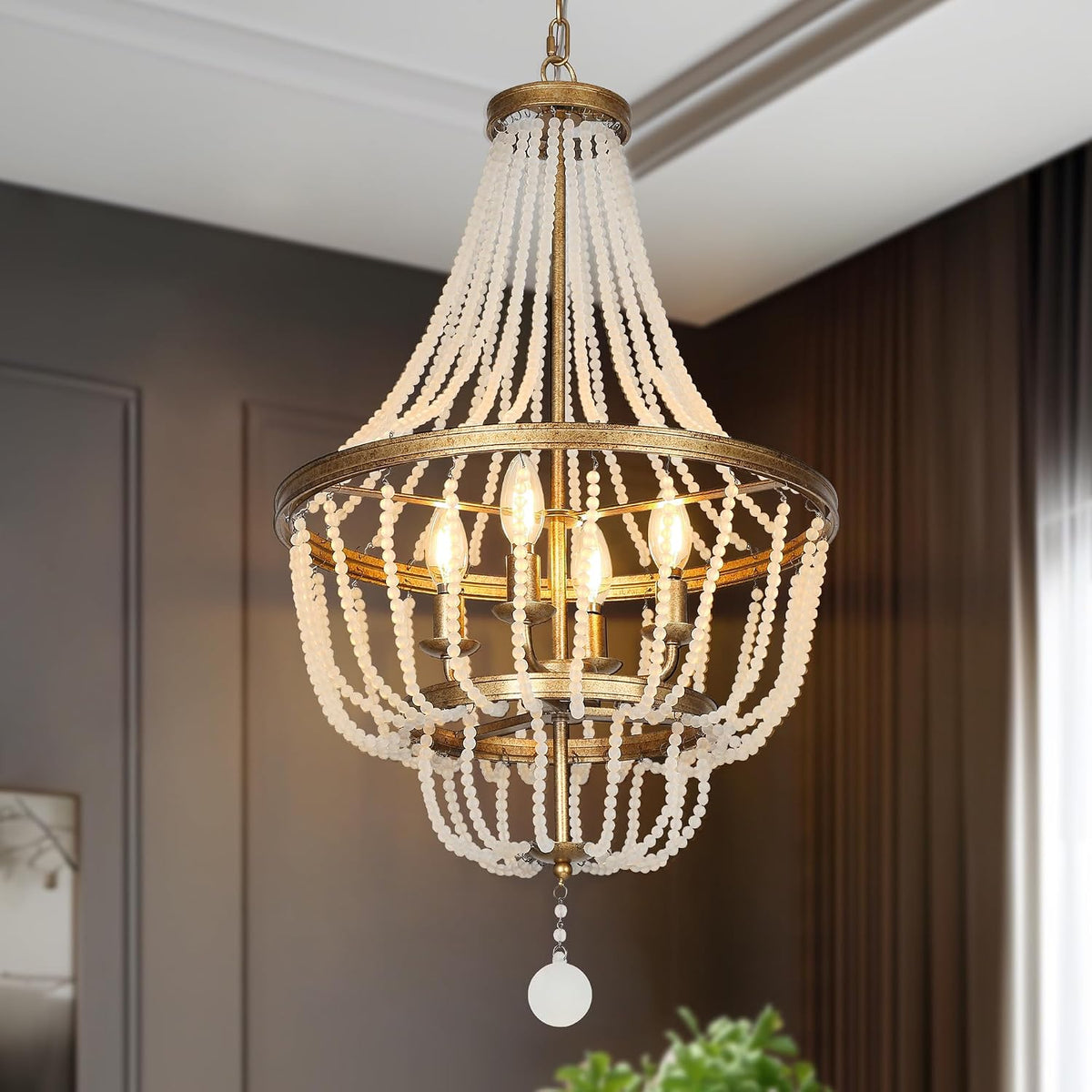 Boho Crystal Beaded Empire Chandelier Light