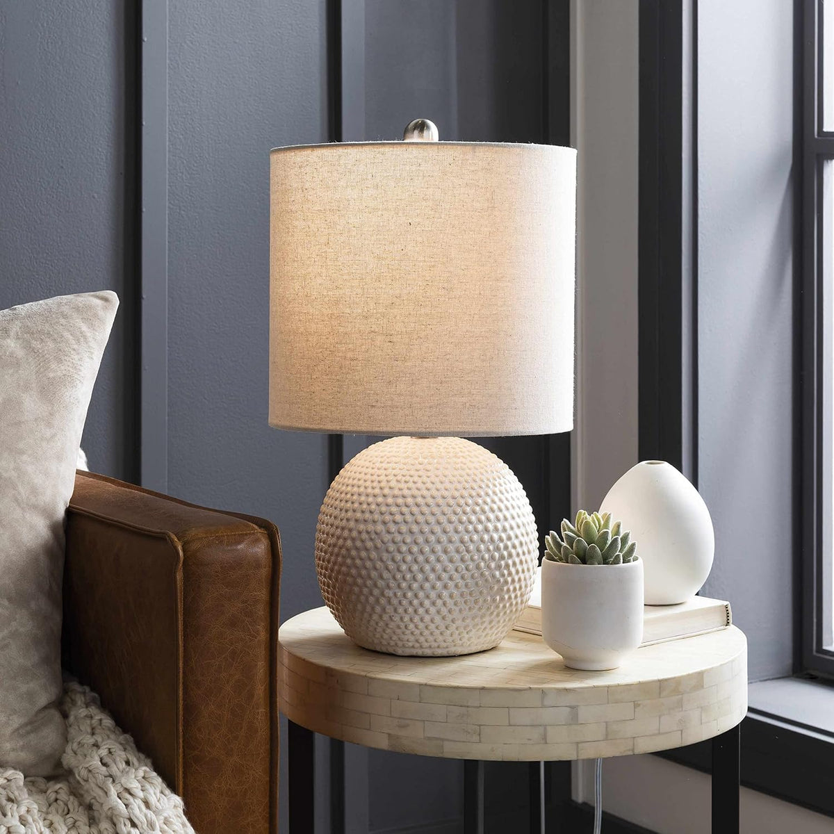 Boho Ceramic Bedside Table Lamp